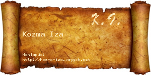 Kozma Iza névjegykártya